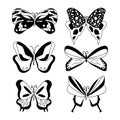 Butterfly set outline vector isolated object on white background Royalty Free Stock Photo